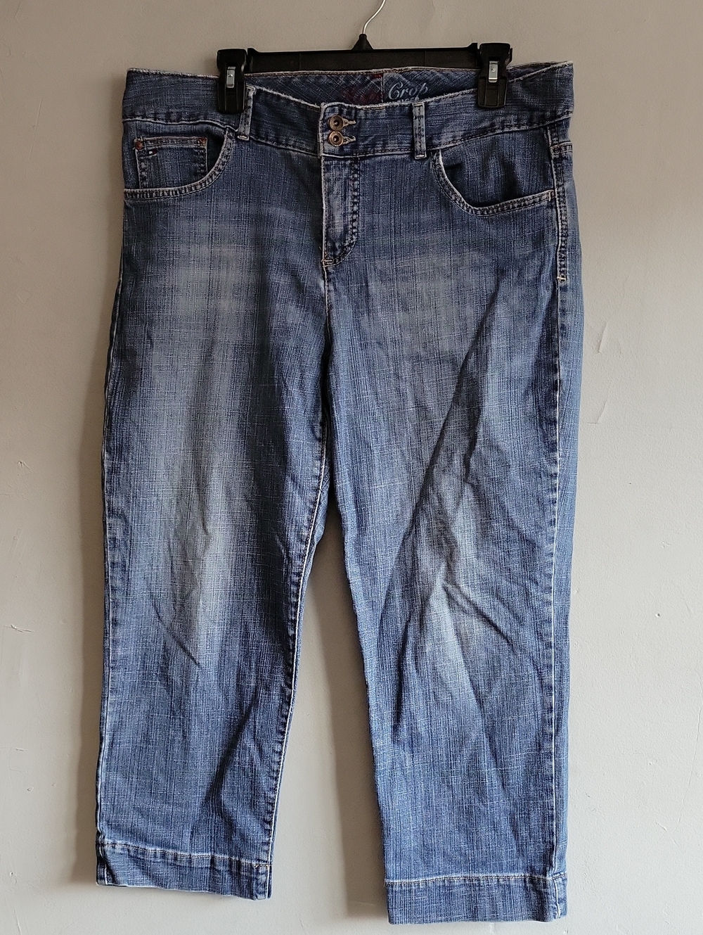 Women's size 14 Tommy Hilfiger Hope cropped blue denim jeans 36" waist